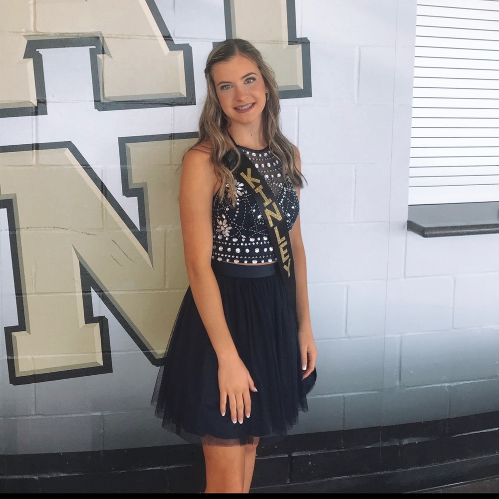 Navy, two-piece prom/homecoming dress